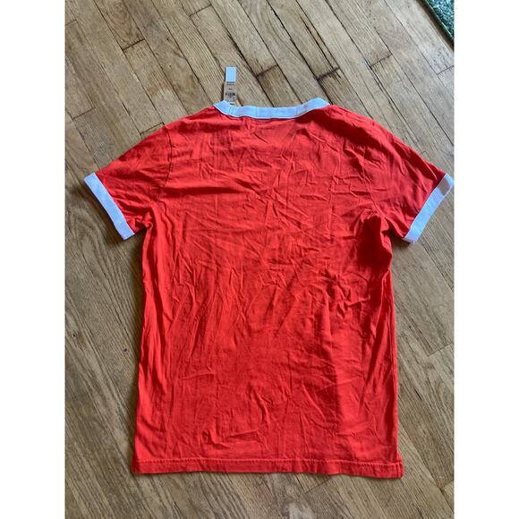 PINK NWT Victorias Secret Short Sleeve Shirt Orange Womens Medium - Picture 5 of 5